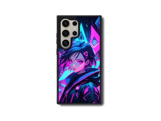 Neon Cyberpunk Dreamscape Anime-Inspired Art Print