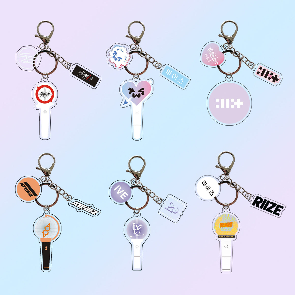 K-pop group support keychains