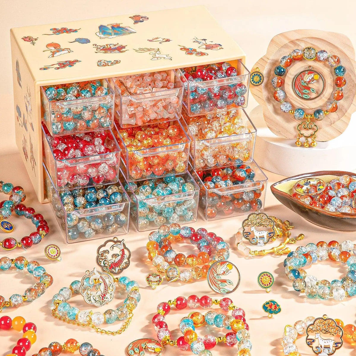 Girls Christmas Gift DIY Jewelry Set Dunhuang Set - 4 Colors 200pcs