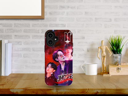 BTS J‑Hope Phone Case - Red Galaxy Tough Case for iPhone | Double Layer Protection