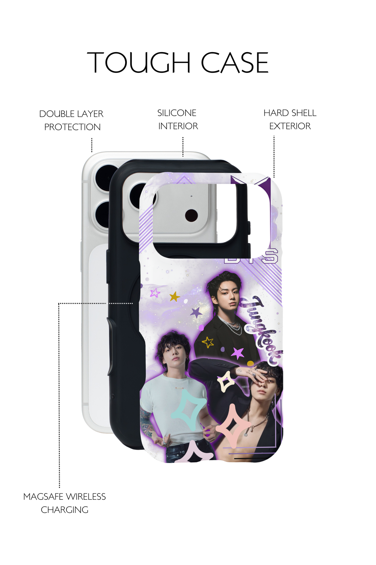 BTS Jungkook iPhone Case – Purple Galaxy K‑Pop Phone Cover for ARMY
