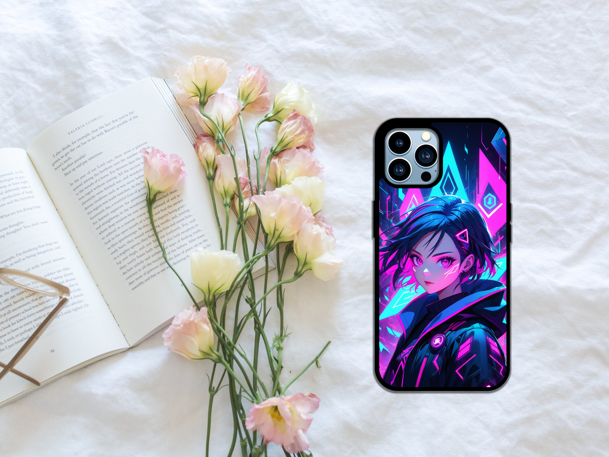 Neon Cyberpunk Dreamscape Anime-Inspired Art Print