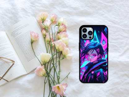 Neon Cyberpunk Dreamscape Anime-Inspired Art Print