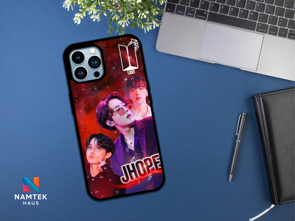 BTS J‑Hope Phone Case - Red Galaxy Tough Case for iPhone | Double Layer Protection